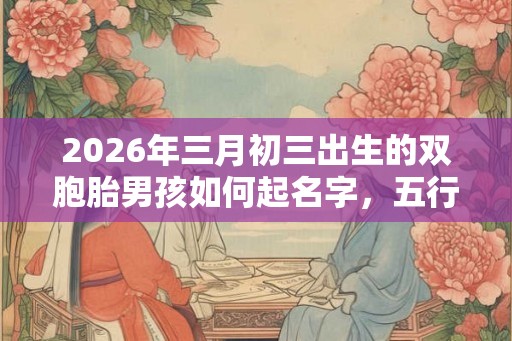 2026年三月初三出生的双胞胎男孩如何起名字,五行属什么 2026年三月初三出生的双胞胎男孩如何起名字,五行属什么