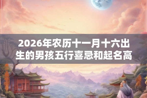 2026年农历十一月十六出生的男孩五行喜忌和起名高分推荐 2026年农历十一月十六出生的男孩五行喜忌和起名高分推荐