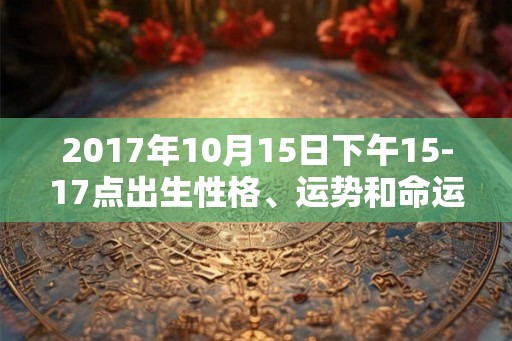 2017年10月15日下午15-17点出生性格、运势和命运 2017年10月15日下午15-17点出生性格、运势和命运