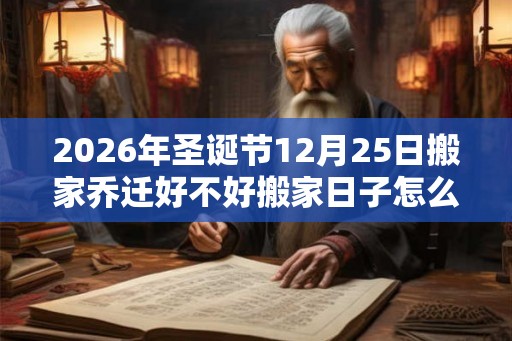 2026年圣诞节12月25日搬家乔迁好不好搬家日子怎么选？