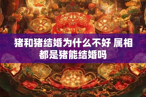 猪和猪结婚为什么不好 属相都是猪能结婚吗