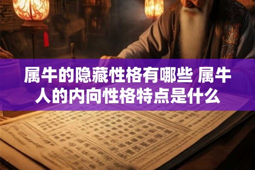 属牛的隐藏性格有哪些 属牛人的内向性格特点是什么