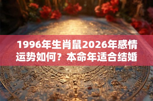1996年生肖鼠2026年感情运势如何？本命年适合结婚吗？