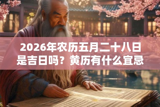2026年农历五月二十八日是吉日吗？黄历有什么宜忌内容？