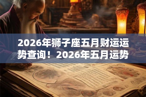 2026年狮子座五月财运运势查询!2026年五月运势详解 2026年狮子座五月财运运势查询!2026年五月运势详解