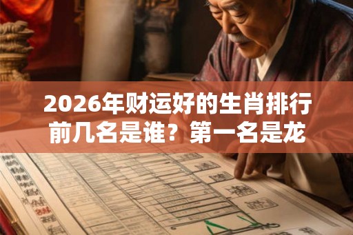 2026年财运好的生肖排行前几名是谁?第一名是龙 2026年财运好的生肖排行前几名是谁?第一名是龙