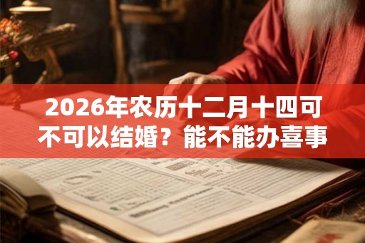 2026年农历十二月十四可不可以结婚？能不能办喜事？