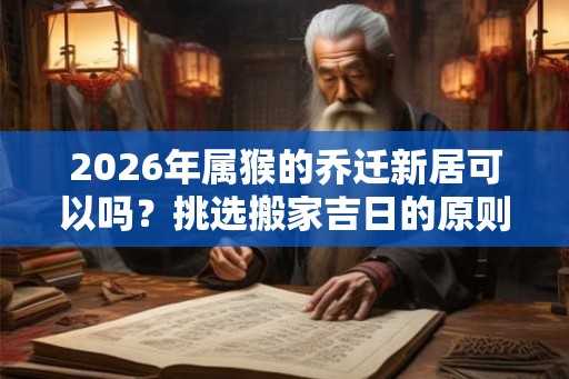 2026年属猴的乔迁新居可以吗？挑选搬家吉日的原则