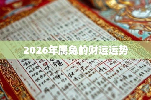 2026年属兔的财运运势 2026年属兔的财运运势