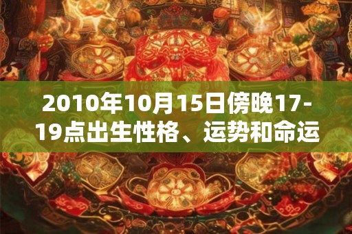 2010年10月15日傍晚17-19点出生性格、运势和命运