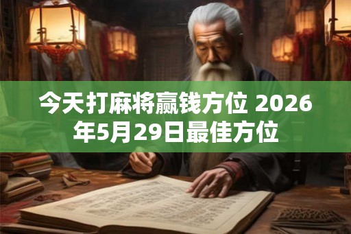 今天打麻将赢钱方位 2026年5月29日最佳方位 今天打麻将赢钱方位 2026年5月29日最佳方位