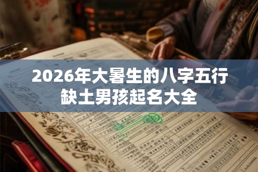2026年大暑生的八字五行缺土男孩起名大全