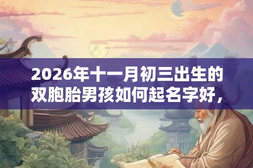 2026年十一月初三出生的双胞胎男孩如何起名字好，五行属什么