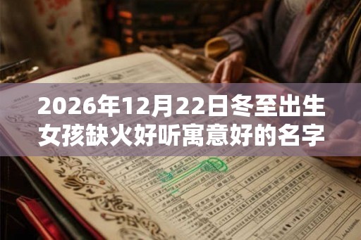 2026年12月22日冬至出生女孩缺火好听寓意好的名字