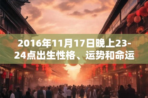 2016年11月17日晚上23-24点出生性格、运势和命运 2016年11月17日晚上23-24点出生性格、运势和命运
