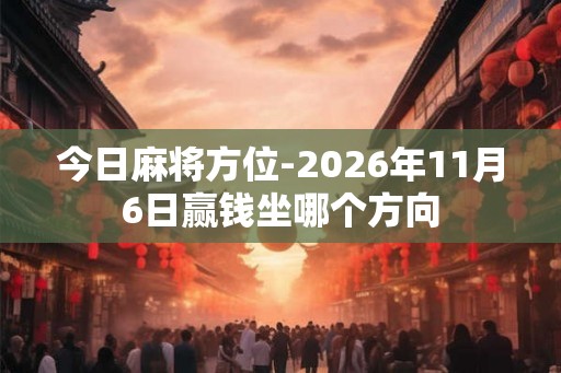 今日麻将方位-2026年11月6日赢钱坐哪个方向