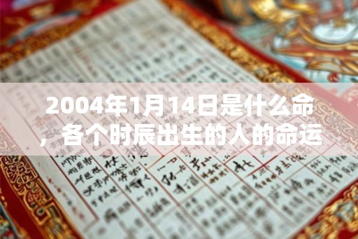 2004年1月14日是什么命，各个时辰出生的人的命运