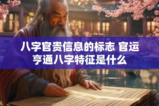 八字官贵信息的标志 官运亨通八字特征是什么
