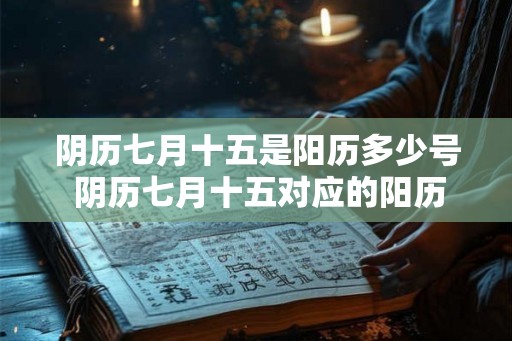 阴历七月十五是阳历多少号 阴历七月十五对应的阳历日期是什么