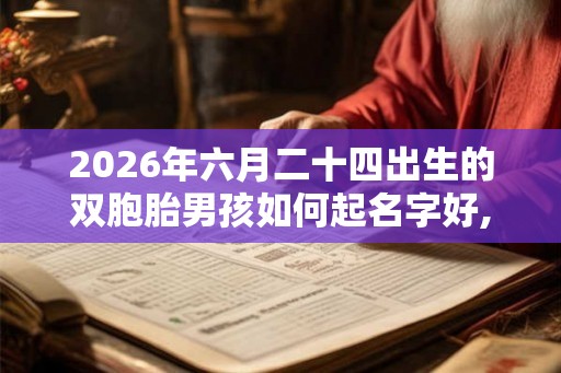 2026年六月二十四出生的双胞胎男孩如何起名字好,五行属什么？