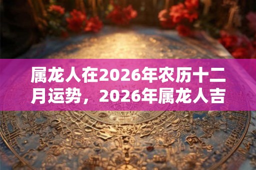 属龙人在2026年农历十二月运势，2026年属龙人吉凶方位