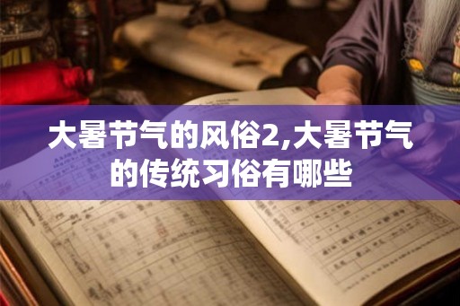 大暑节气的风俗2,大暑节气的传统习俗有哪些