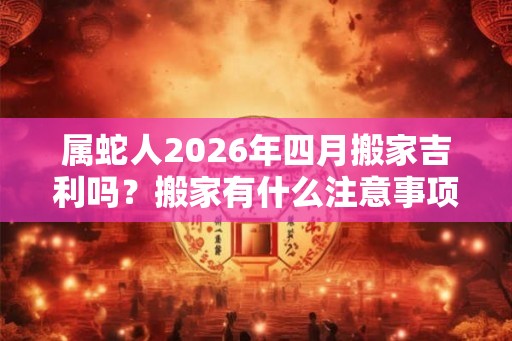 属蛇人2026年四月搬家吉利吗？搬家有什么注意事项？