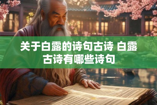 关于白露的诗句古诗 白露古诗有哪些诗句 关于白露的诗句古诗 白露古诗有哪些诗句