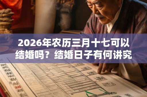 2026年农历三月十七可以结婚吗?结婚日子有何讲究? 2026年农历三月十七可以结婚吗?结婚日子有何讲究?