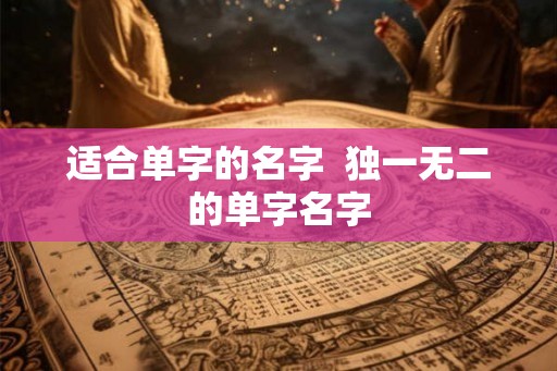 适合单字的名字 独一无二的单字名字 适合单字的名字 独一无二的单字名字