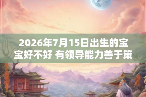2026年7月15日出生的宝宝好不好 有领导能力善于策划