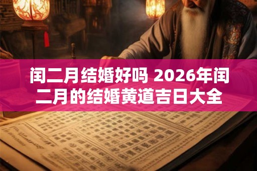 闰二月结婚好吗 2026年闰二月的结婚黄道吉日大全