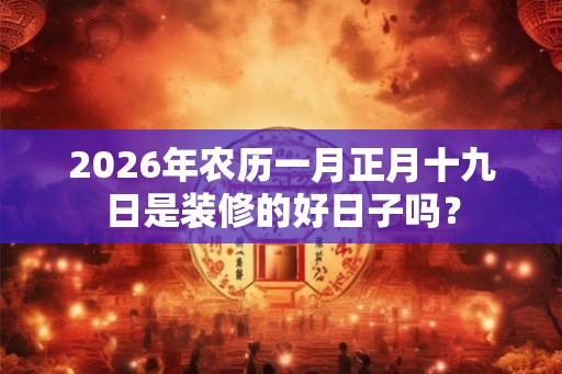 2026年农历一月正月十九日是装修的好日子吗？