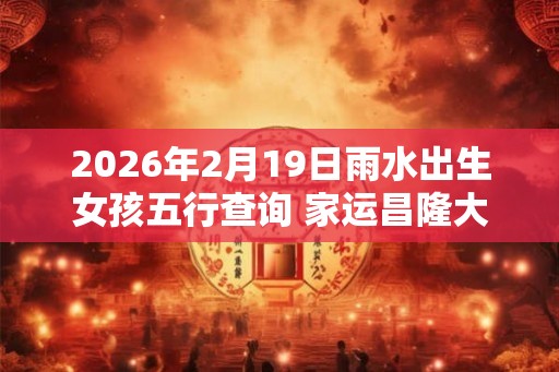 2026年2月19日雨水出生女孩五行查询 家运昌隆大有作为 2026年2月19日雨水出生女孩五行查询 家运昌隆大有作为