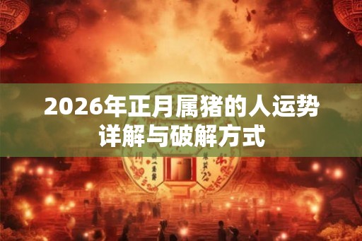 2026年正月属猪的人运势详解与破解方式 2026年正月属猪的人运势详解与破解方式