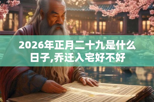 2026年正月二十九是什么日子,乔迁入宅好不好