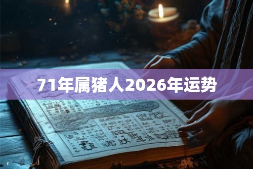 71年属猪人2026年运势