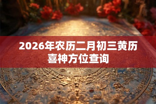 2026年农历二月初三黄历喜神方位查询 2026年农历二月初三黄历喜神方位查询