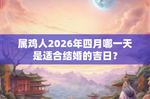属鸡人2026年四月哪一天是适合结婚的吉日？