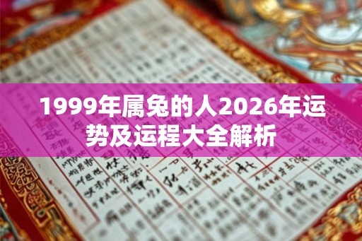 1999年属兔的人2026年运势及运程大全解析 1999年属兔的人2026年运势及运程大全解析