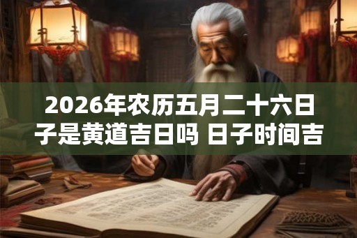 2026年农历五月二十六日子是黄道吉日吗 日子时间吉凶
