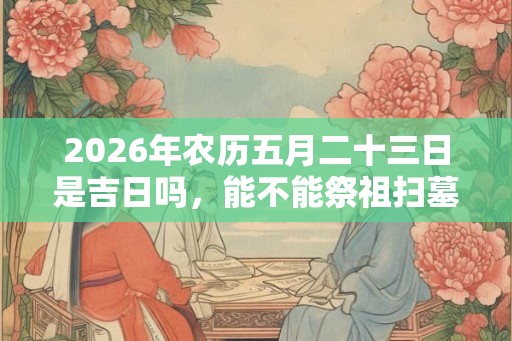 2026年农历五月二十三日是吉日吗，能不能祭祖扫墓？