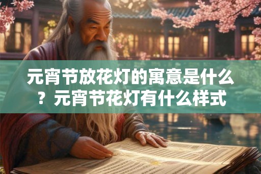 元宵节放花灯的寓意是什么？元宵节花灯有什么样式