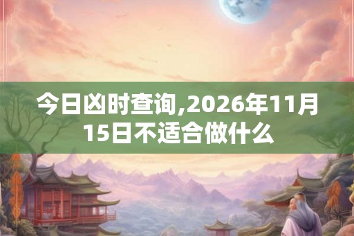 今日凶时查询,2026年11月15日不适合做什么 今日凶时查询,2026年11月15日不适合做什么
