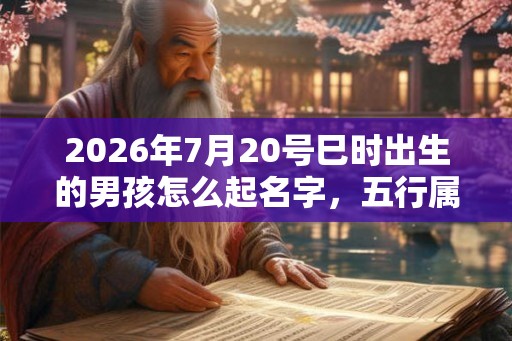 2026年7月20号巳时出生的男孩怎么起名字，五行属什么