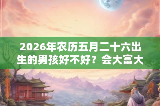 2026年农历五月二十六出生的男孩好不好？会大富大贵吗？