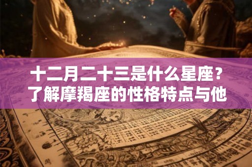 十二月二十三是什么星座？了解摩羯座的性格特点与他们的社会地位！