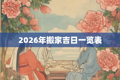 2026年搬家吉日一览表