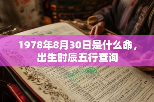 1978年8月30日是什么命，出生时辰五行查询