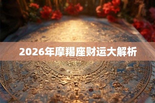 2026年摩羯座财运大解析